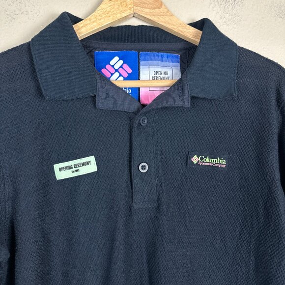 Opening Ceremony x Columbia Men’s Small Long Sleeve Polo Pullover Stretch Black - Picture 4 of 5